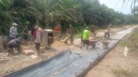 Pantang Menyerah! Satgas TMMD ke-130 Kodim 0314/Inhil Kebut Semenisasi Jalan, 810 Meter Tuntas Dikerjakan
