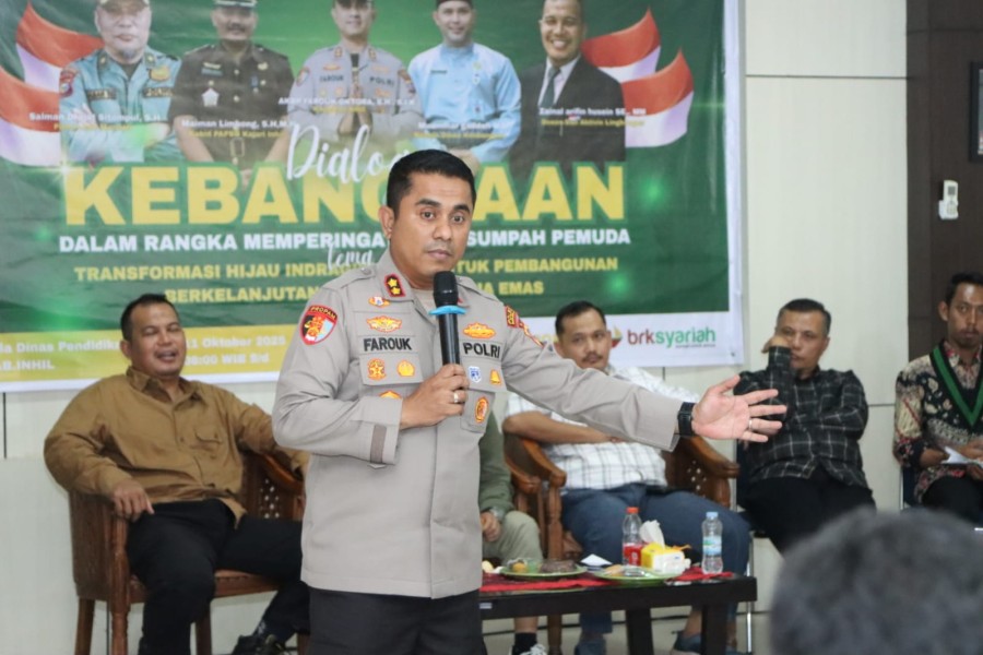 Kapolres Indragiri Hilir Jadi Keynote Speaker dalam Dialog Kebangsaan HMI Tembilahan: Dorong Generasi Muda Wujudkan Transformasi Hijau Menuju Generasi Emas 2045