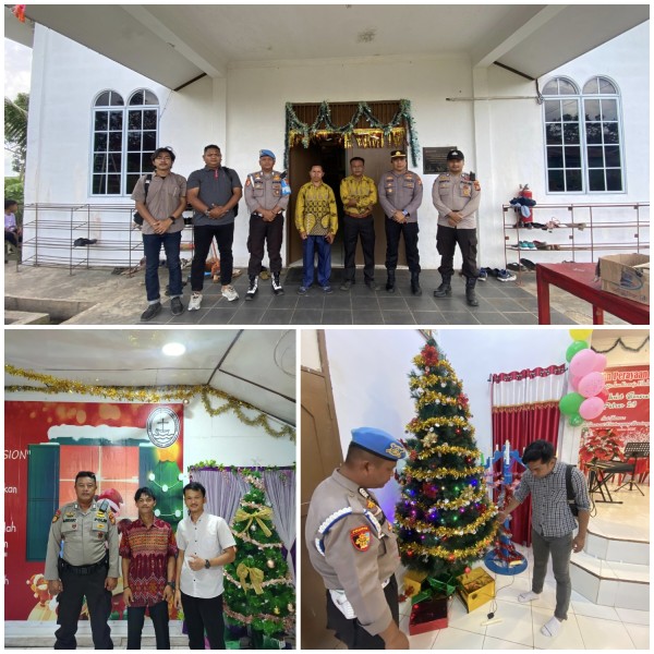 Polsek Pelangiran Amankan Ibadah Natal di Empat Lokasi, Semua Kondusif