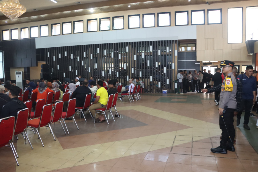 Kapolres Inhil Cek Langsung Kegiatan Rapat Pleno KPU Di Gedung Engku Kelana