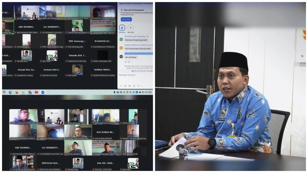 Zoom Kolaboratif Kantah Inhil–Kemenag–KUA: Amankan Tanah Wakaf, Tegaskan Kepastian Hukum untuk Umat