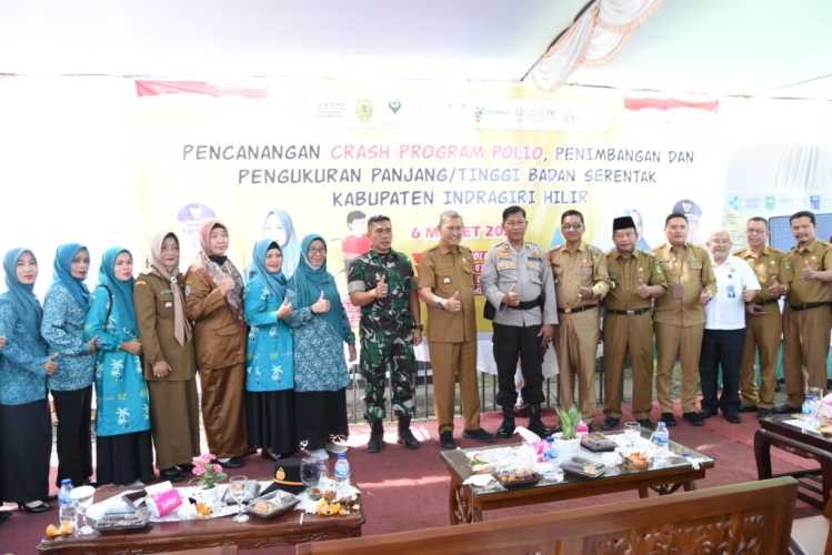 Sukseskan Cegah Penyakit Polio Dengan Pencanangan Crash Program Polio Penimbangan dan Pengukuran Panjang/Tinggi serentak Kabupaten Indragiri Hilir