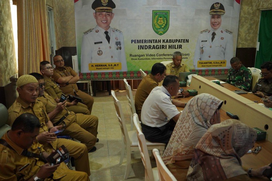 Bupati Inhil Diwakili Asisten II Hadiri Rakor Rutin Pengendalian Inflasi