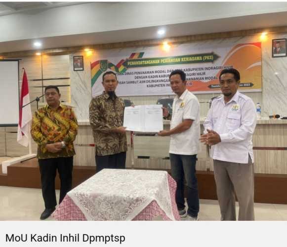 DPMPTSP dan Kadin Inhil Tandatangani MoU Perizinan Berbasis Resiko