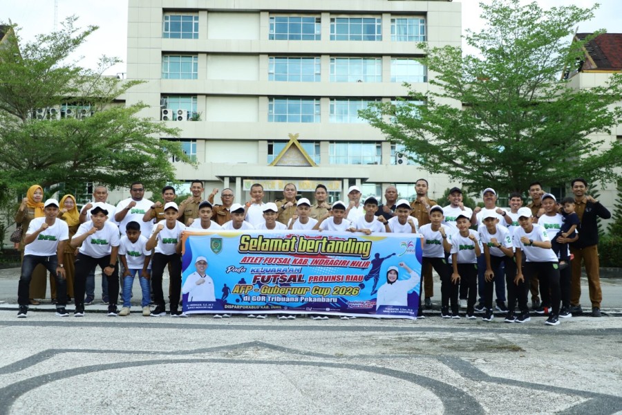 Bupati Inhil Melepas Kontingen Futsal Inhil Kejurda Prov. Riau Th. 2026