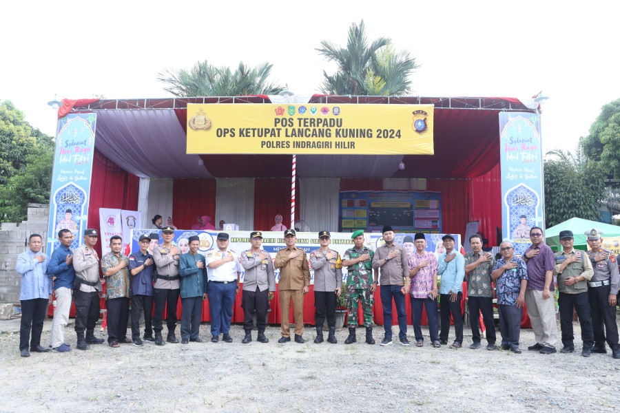 Kapolres Inhil bersama Forkopimda Cek Pos Pam di Perbatasan Riau-Jambi
