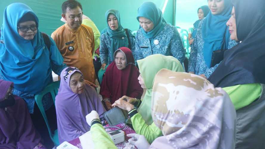 Istri Pj Bupati Inhil Tinjau Pelaksanaan Posyandu Anggrek di Desa Pulau Palas
