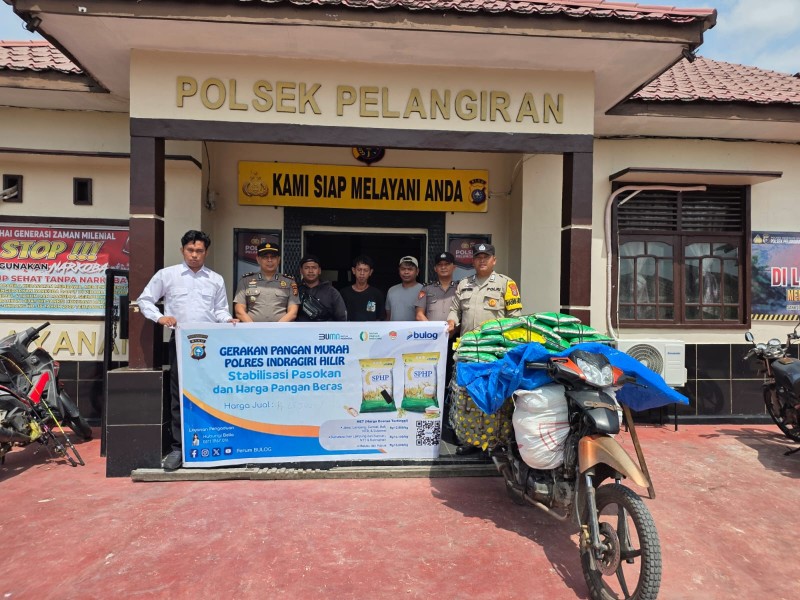 Polsek Pelangiran Laksanakan Gerakan Pangan Murah Polres Inhil untuk Stabilkan Pasokan dan Harga Beras