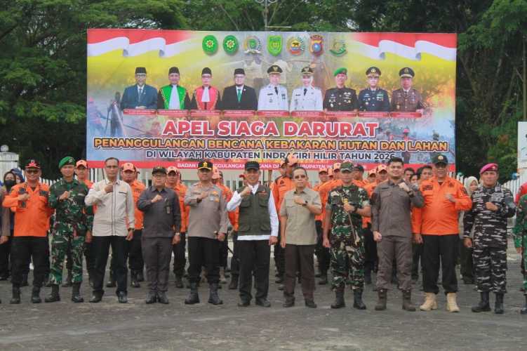 Anggota Komisi II DPRD Inhil Hadiri Apel Siaga Darurat Penanggulangan Karhutla
