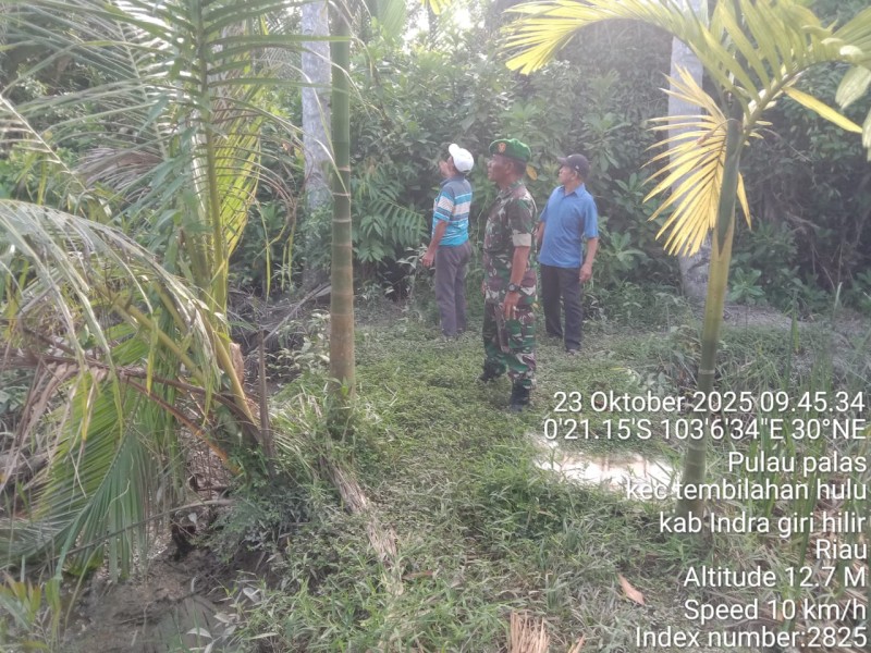 Babinsa Koramil 01/Tembilahan Laksanakan Patroli Tapal Batas Cegah Kebakaran Lahan