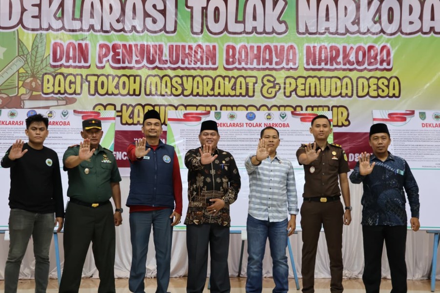 Bupati Inhil Hadiri Penyuluhan dan Deklarasi Bahaya Narkoba