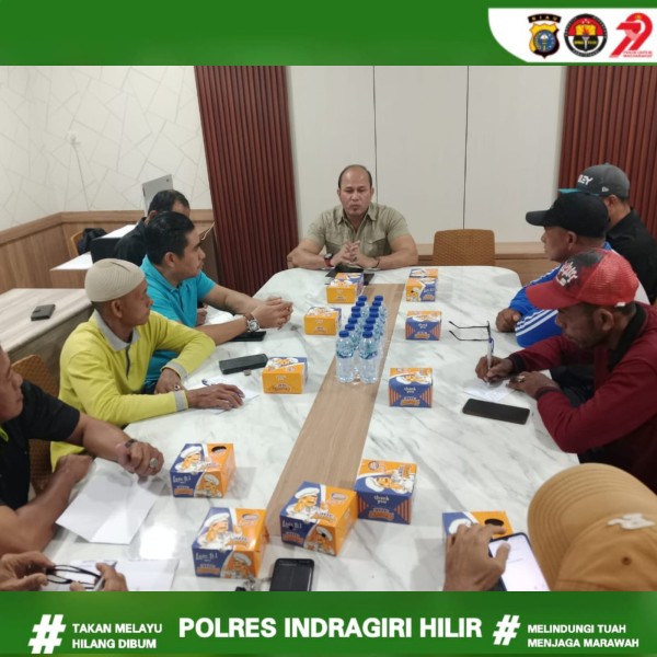 Kasat Intelkam  Polres Inhil Pimpin Rapat  Koordinasi Penanganan Karhutla bagi Stakeholder Kecamatan Tembilahan