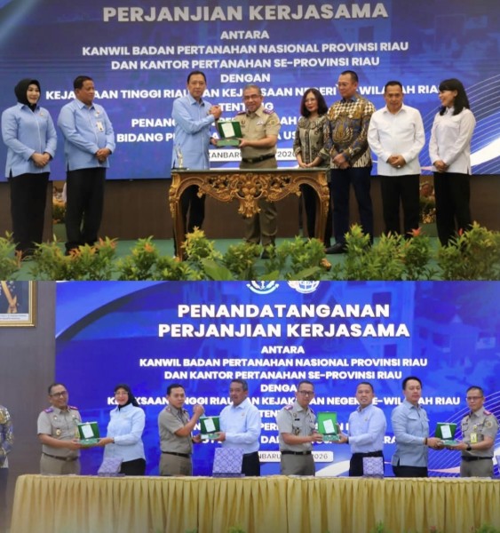 Perkuat Sinergi Penegakan Hukum Pertanahan, Kakantah Inhil dan Kajari Teken Perjanjian Kerja Sama