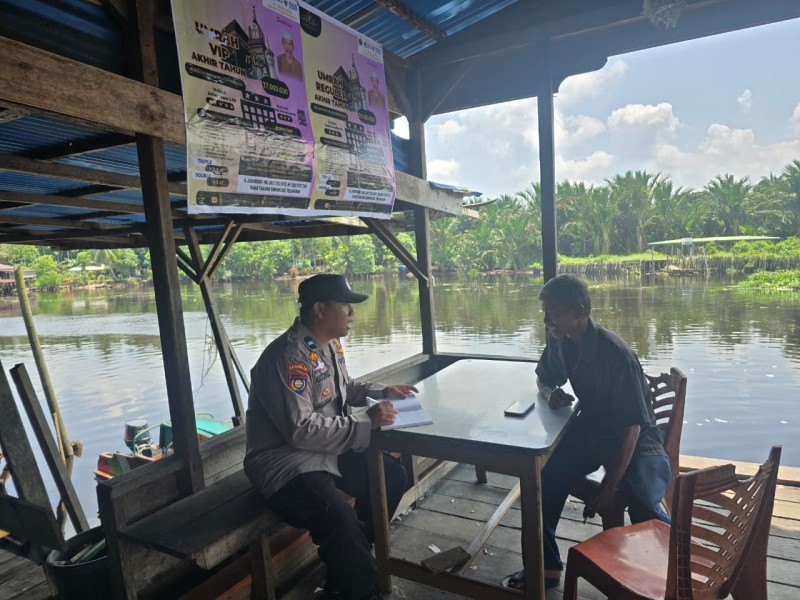 Bhabinkamtibmas Polsek Pelangiran Gencarkan DDS, Perkuat Harkamtibmas di Desa Tanjung Simpang