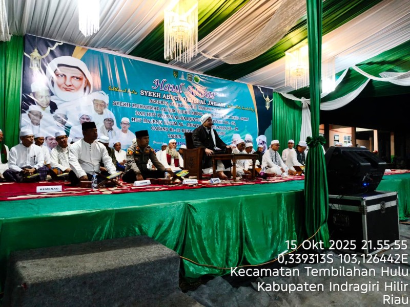 Danramil 01/Tembilahan Hadiri Haul Akbar Syekh Abdul Qadir Al-Jailani dan HUT Majelis Ta’lim Al-Hidayah ke-29 di Tembilahan Barat