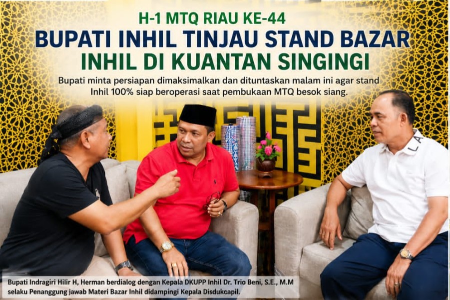 H-1 Pembukaan MTQ Riau Ke-44, Bupati Inhil Tinjau Stand Bazar dan Minta Persiapan Dimaksimalkan