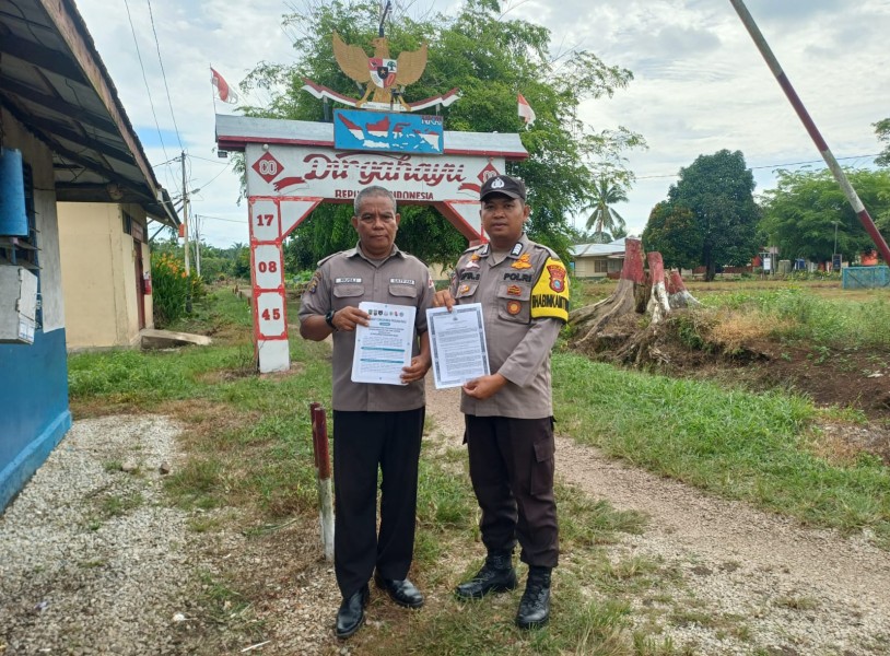 Babinkamtibmas Polsek Pelangiran Sambangi Warga Rotan Semelur, Sosialisasikan Larangan Karhutla dan Bahaya El Nino