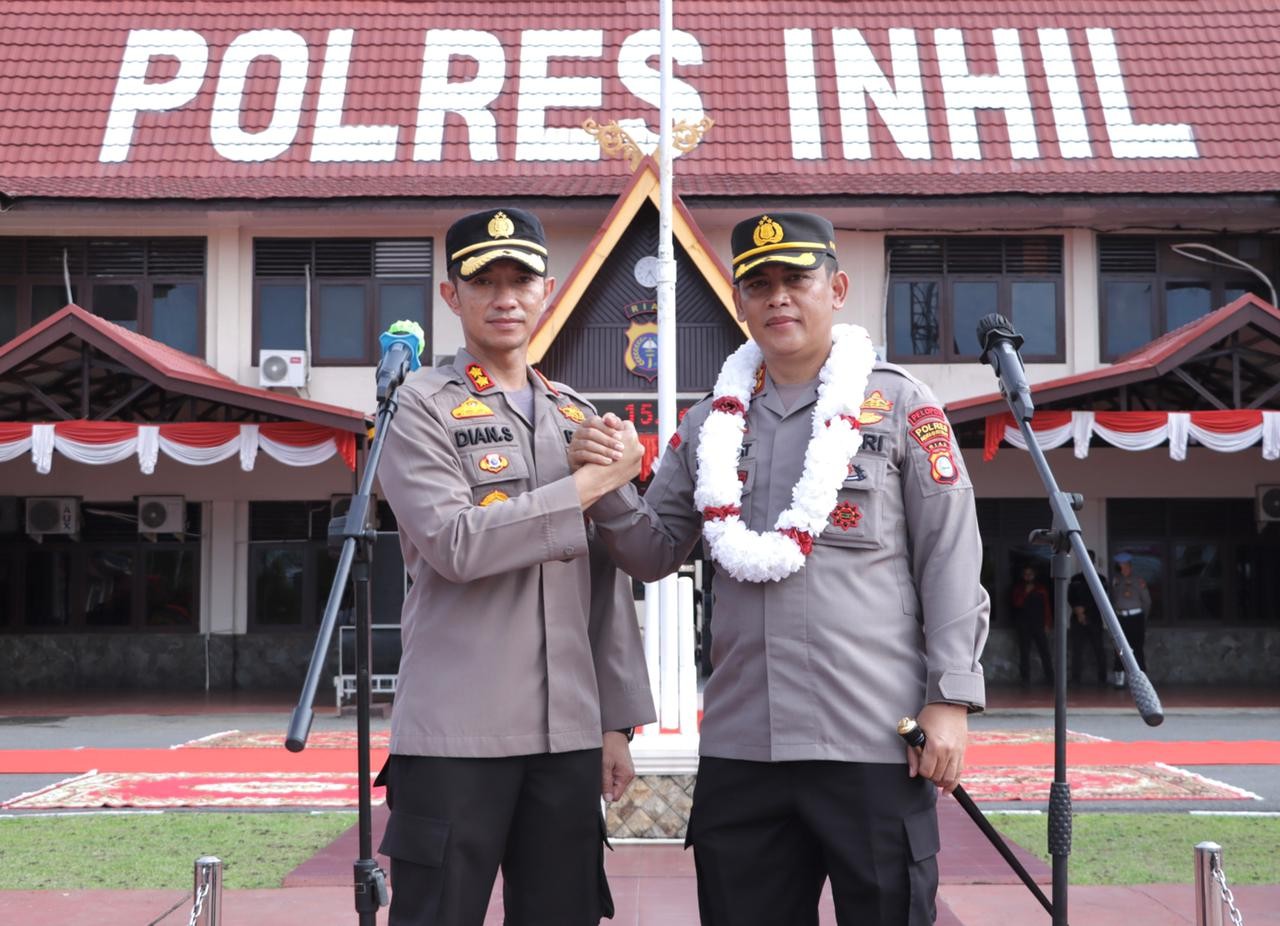 Pisah Sambut, AKBP Dian Setyawan Resmi Digantikan AKBP Norhayat Sebagai Kapolres Inhil