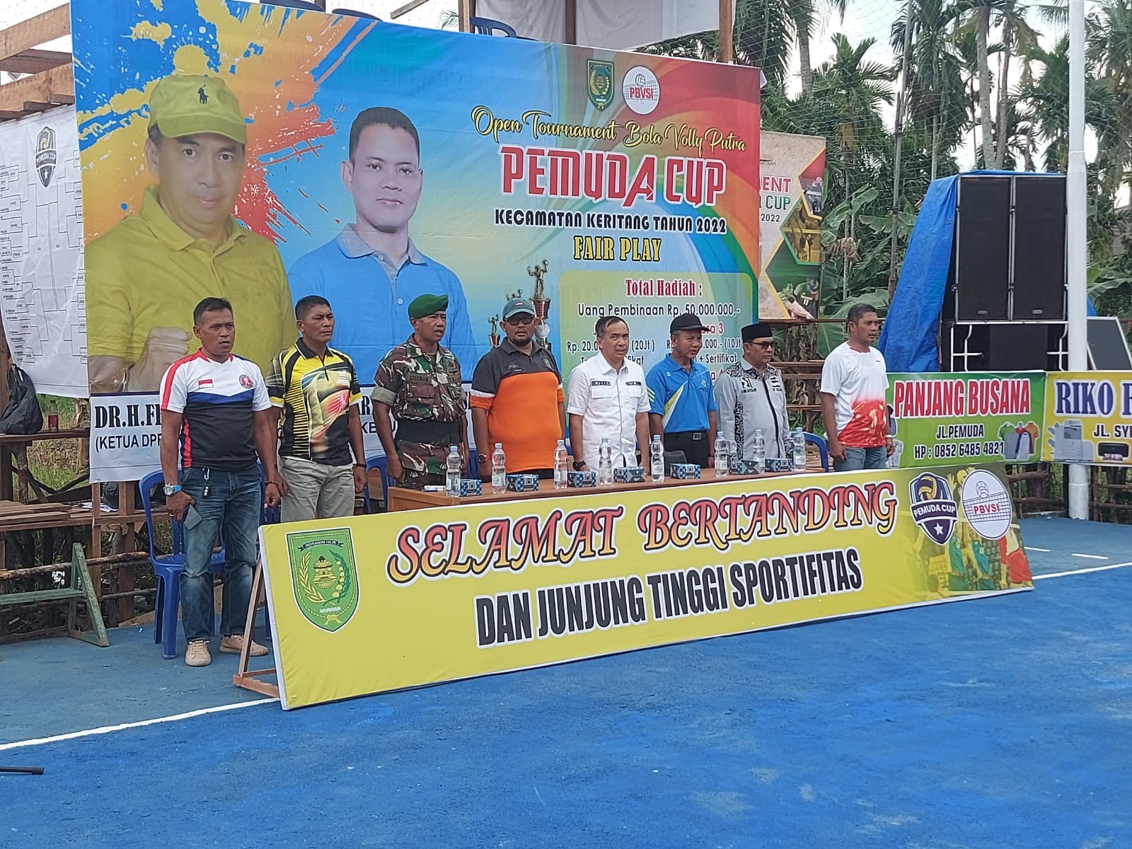 Lagi, Ketua DPRD Inhil Resmi Buka Turnamen Volly Ball Pemuda Cup Keritang