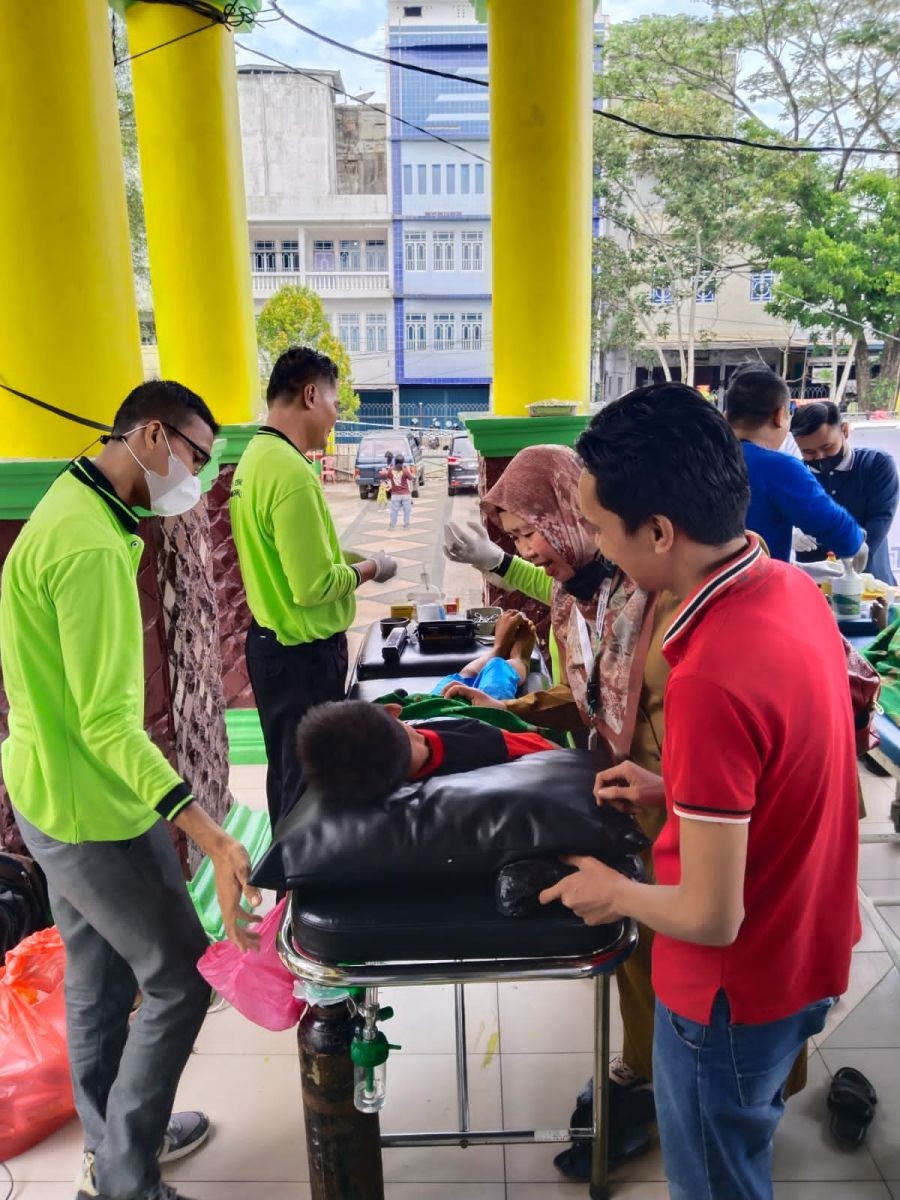 Rangkaian HPN Riau, Puluhan Anak Ikuti Sunal Massal Gratis Tajaan Diskes Inhil