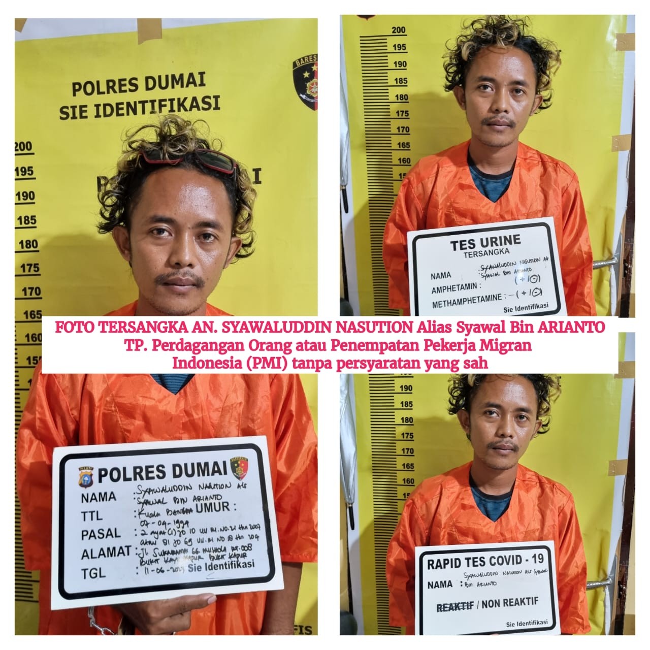 Polres Dumai Amankan DPO Tindak Pidana Perdagangan Orang Bersama Empat Orang Calon Pekerja Migran Indonesia Ilegal
