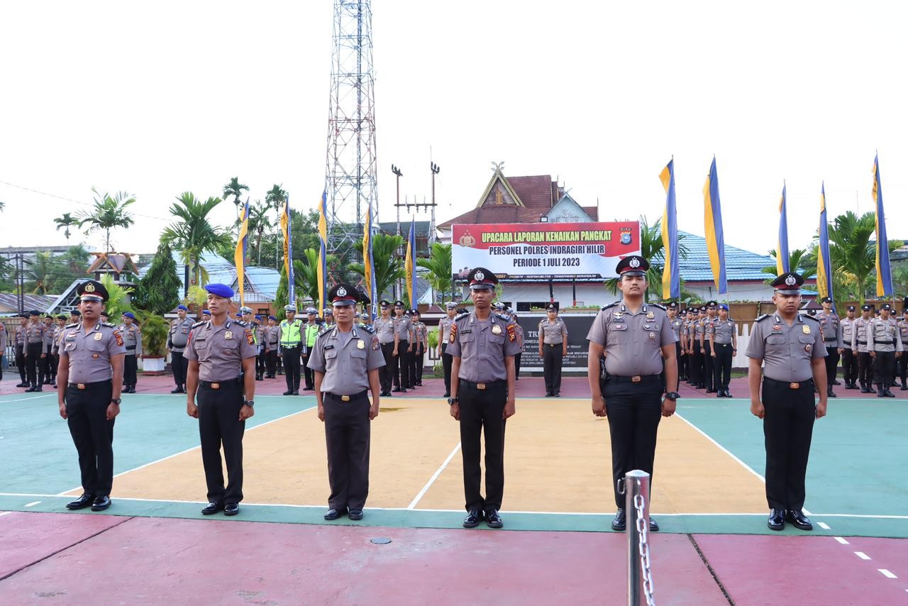 Sebanyak 51 Personel Polres Inhil Naik Pangkat Setingkat Lebih Tinggi