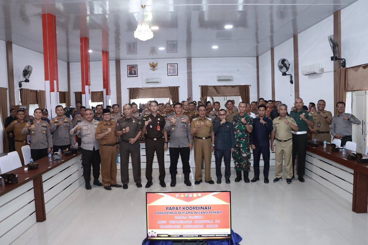 Polres Inhil bersam Forkopimda Rapat Anev Penanganan Karhutla